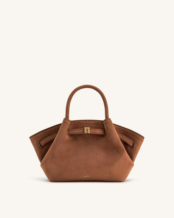 JW PIE HANA MINI FAUX SUEDE TOTE BAG - BROWN